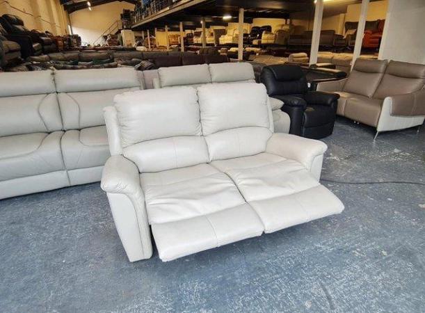 Image 6 of La-z-boy Kenny cream leather electric recliner 2 seater sofa