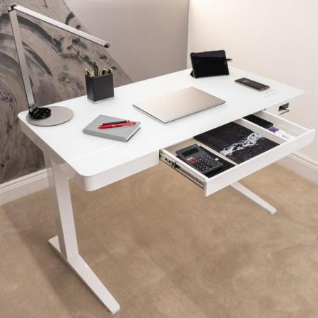 Image 1 of Electric Standing Desk w/ Drawer, 2x USB ports & Wireless Ch