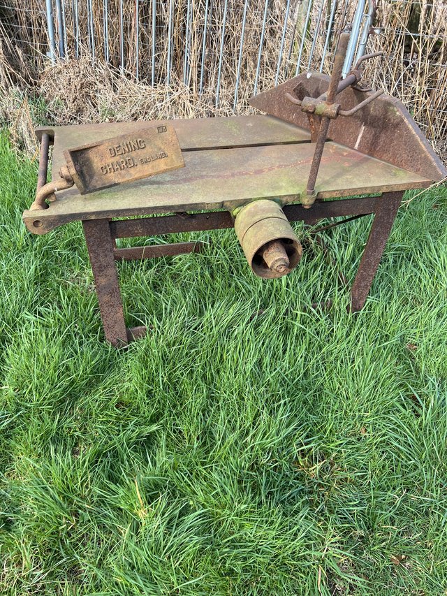 Preview of the first image of Antique tractor powered saw bench.
