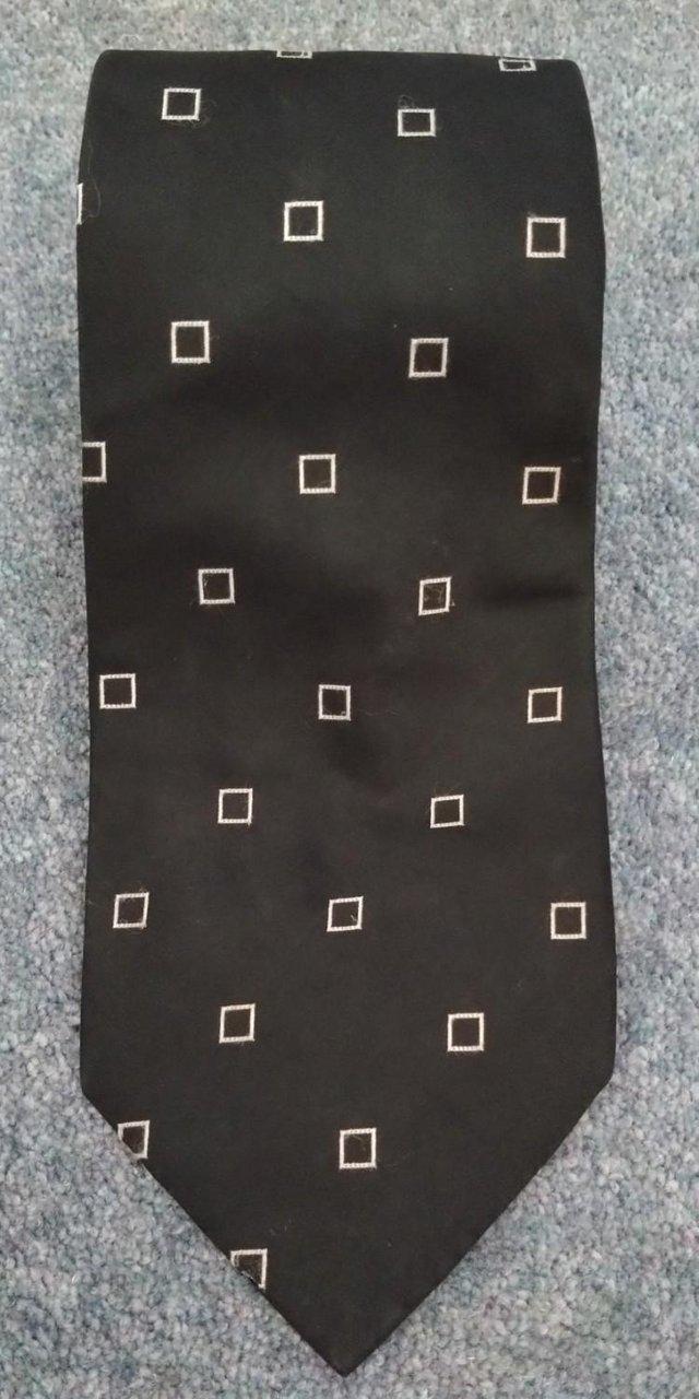 Preview of the first image of Double TWO square woven black tie.