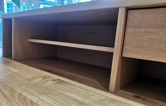 Image 3 of Desktop Hutch with shelf and drawer- Oak