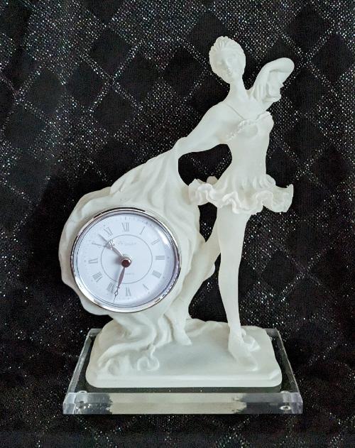Preview of the first image of 1990s Art Nouveau Style Battery Operated Ballerina Clock.