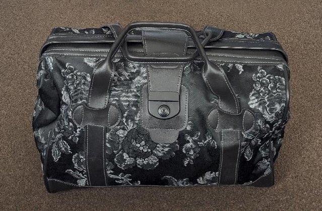 Image 1 of Black Flowered Travel Bag By Hawa International