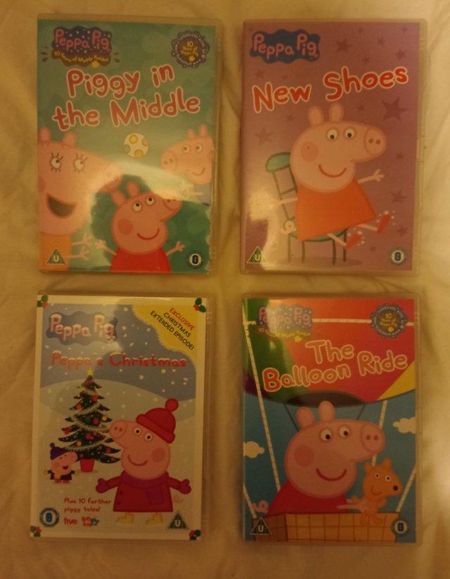 Preview of the first image of Peppa Pig DVDs x4 + Santa's Dog DVD. £4 each.