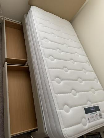 Image 1 of Single divan bed including fabric headboard