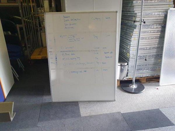 Image 1 of office whiteboard double sided non magnetic wall mountable