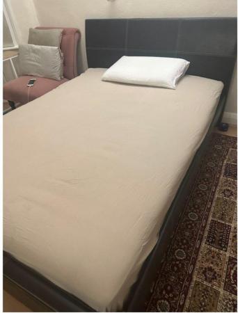 Image 1 of Double bed with mattress for sale