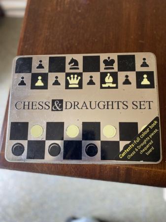Image 2 of Brand new Chess & Draughts game in tin container