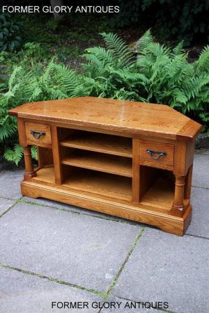Image 28 of AN OLD CHARM FLAXEN OAK CORNER TV CABINET STAND MEDIA UNIT