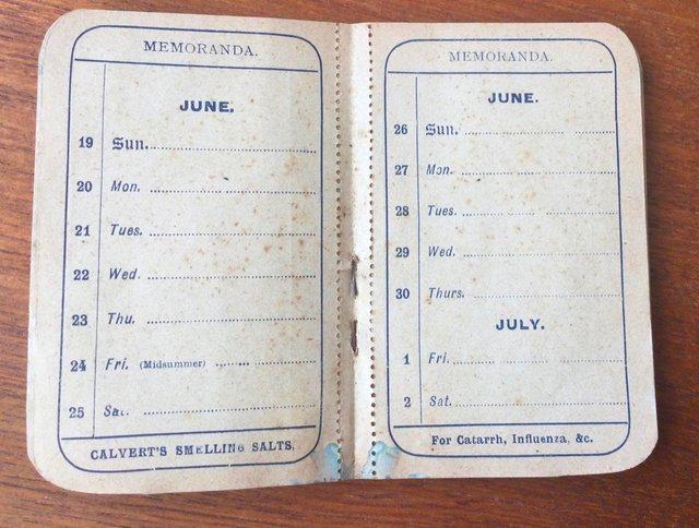 Preview of the first image of MEMO CALENDAR OF 1898 PRODUCED BY CALVERT.