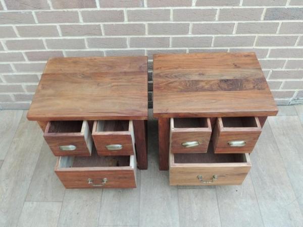 Image 8 of Pair of Indian Rosewood Bedside Tables (UK Delivery)