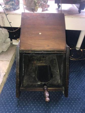 Image 1 of Vintage Victorian wooden coal box