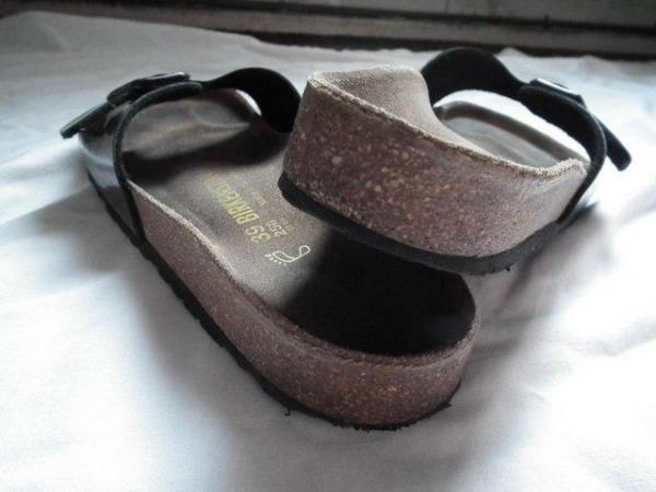 Image 5 of Birkenstock Birkis black patent Madrid sandals UK 5.5