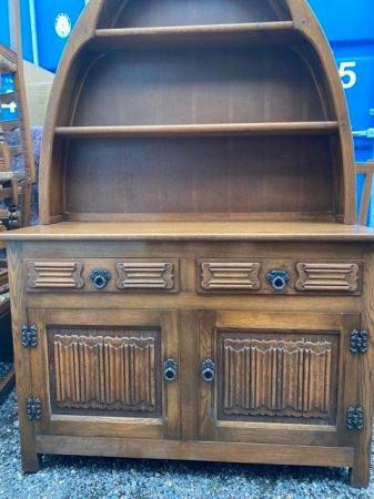 Image 2 of Vintage Old Charm solid Oak dresser cabinet