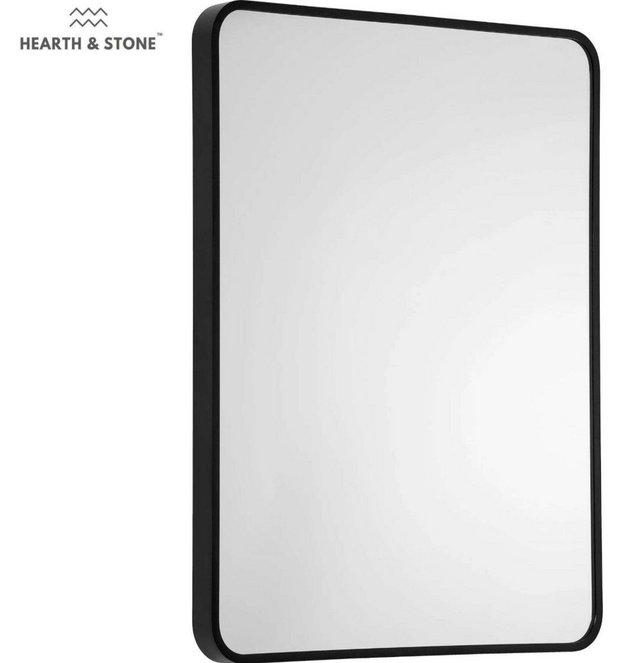 Preview of the first image of Matte Black Framed Rectangular Mirror.