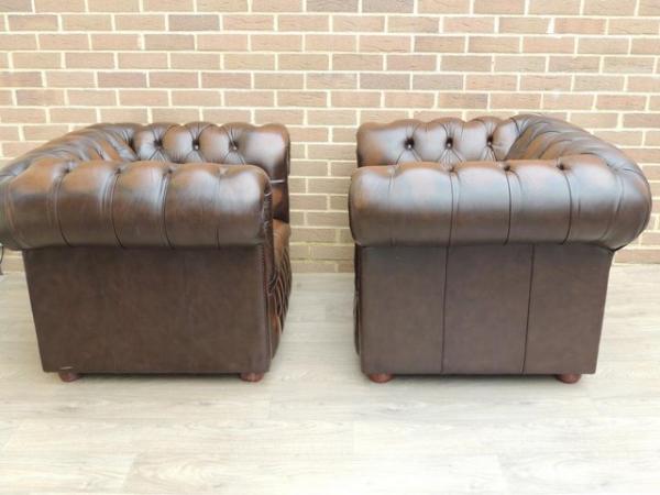 Image 13 of Pair of Fully Buttoned Chesterfield Armchairs (UK Delivery)