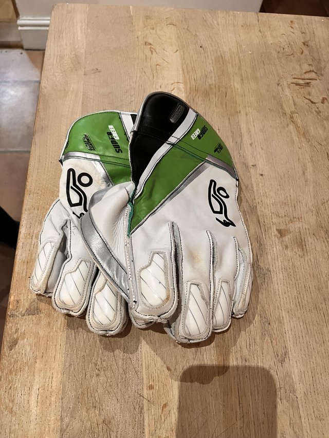 Preview of the first image of Kookaburra Super Green Wicket Keeper Gloves.