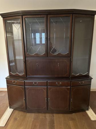 Image 1 of Wooden glass side cabinet