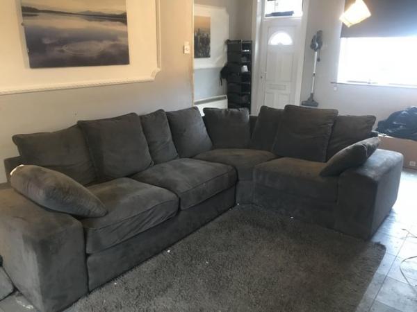 Image 1 of Grey corner sofa , 2 piece