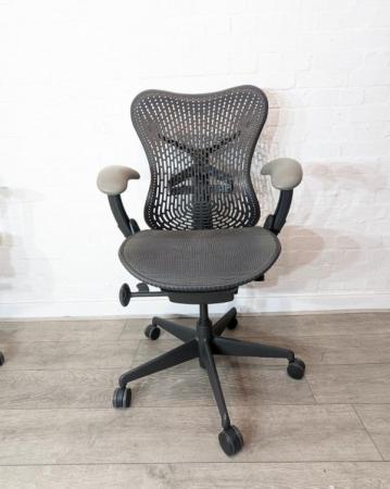 Image 3 of Herman Miller Mirra Office Chair, Fixed Lumbar Support, Armr
