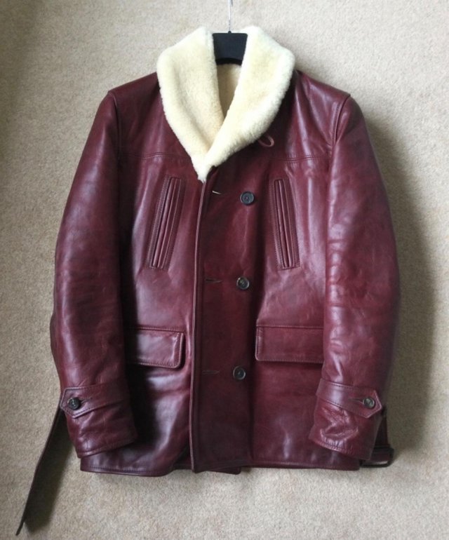 Preview of the first image of Leather Barnstormer Mens Coat.