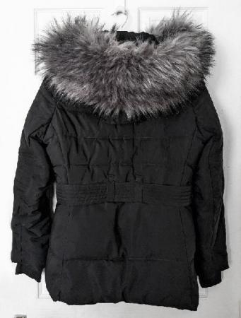Image 2 of Ladies Padded Puffer Jacket With Faux Fur Trim Hood     B29