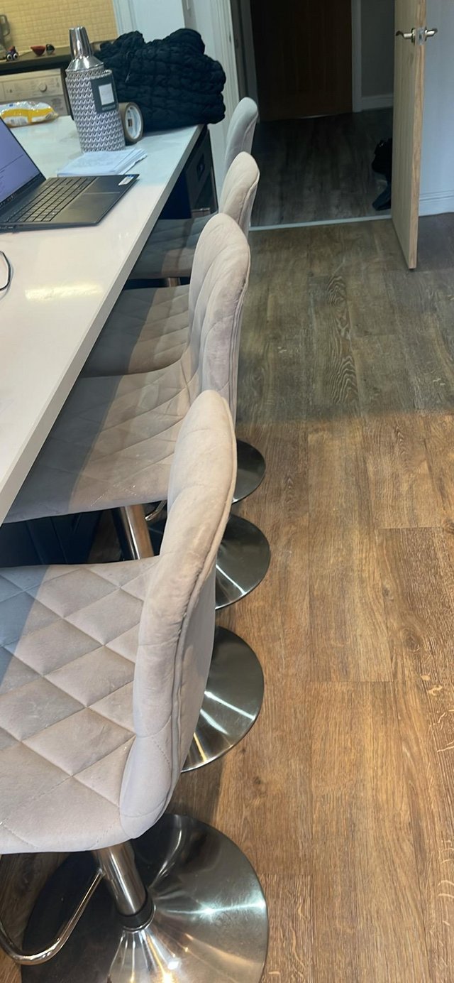 Preview of the first image of Bar Stools x 4 Grey Kitchen Dining.