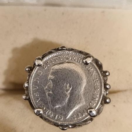 Image 2 of Sterling Silver antique coin ring