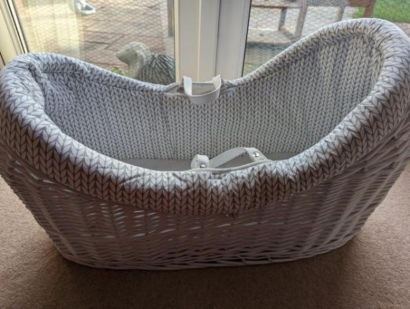 Image 2 of Moses basket with mattress and stand