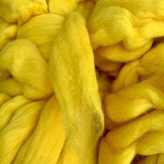 Preview of the first image of Merino Wool Tops, Vibrant Yellow, 800grams..