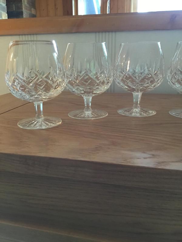 Preview of the first image of Waterford Lismore Crystal large brandy glasses x 6.