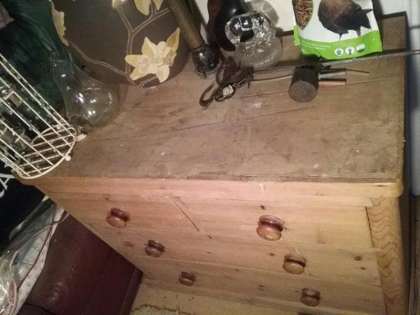 Image 3 of 1860's pine chest of 4 drawers