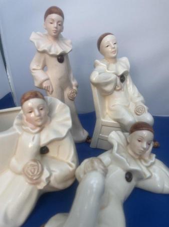 Image 3 of SALE - Harlequins/Pierrots/Clowns Porcelain Figurines.