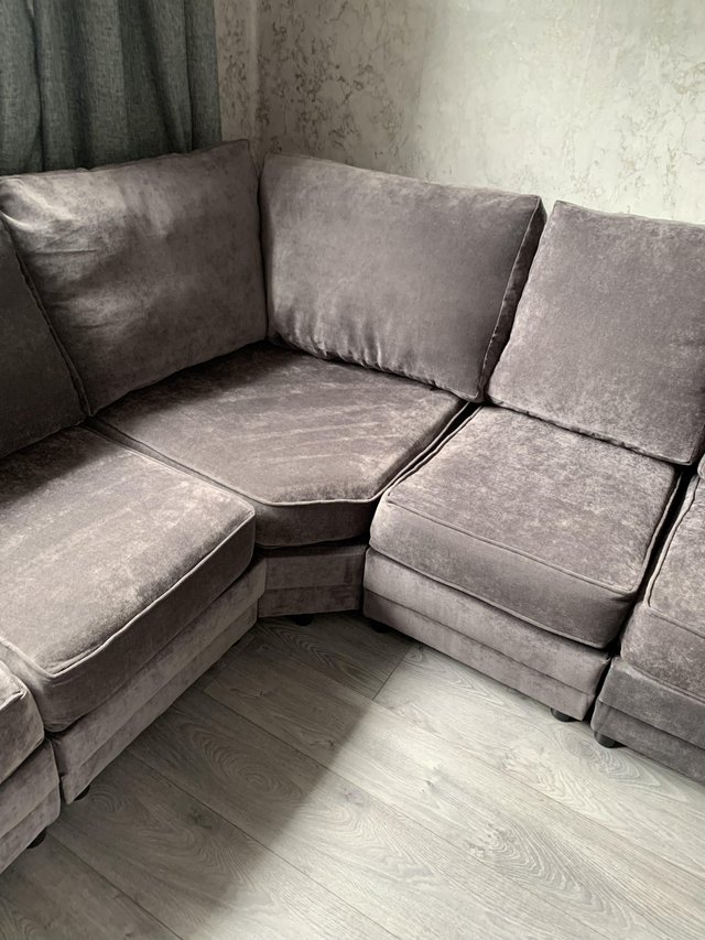 Preview of the first image of 7 seater corner sofa  8 months old.
