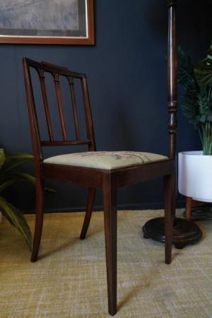 Image 8 of Victorian Mahogany Occasional Chair Original Tapestry