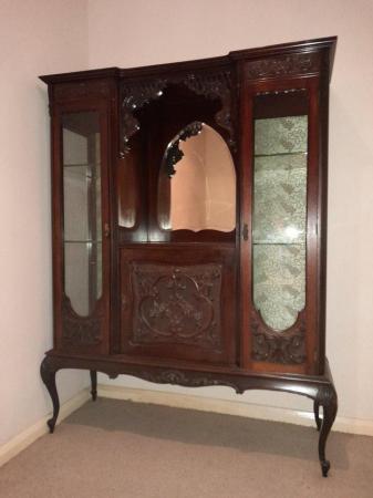 Image 3 of China Cabinet. Early 20th CenturyChinaCabinet in mahogan