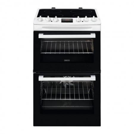 Image 1 of ZANUSSI 55CM DOUBLE OVEN ELECTRIC CERAMIC WHITE-SUPERB-FAB