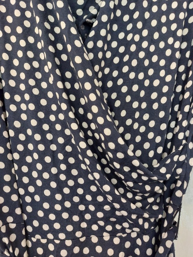Preview of the first image of M&S classic blue Spotty dress size 16.