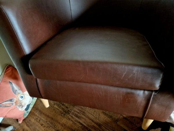 Image 3 of Argos Faux Leather Bucket Chair