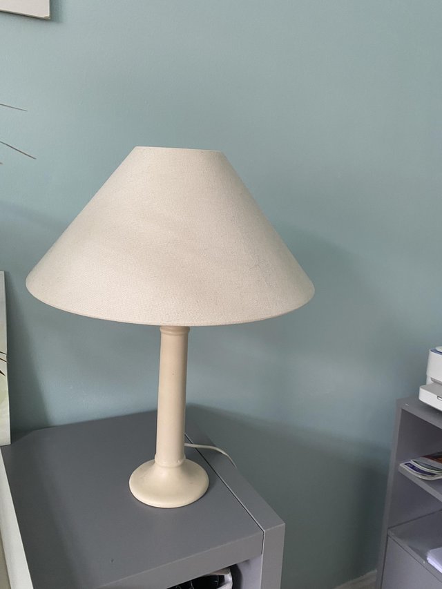 Preview of the first image of Two table lamps with fabric shades..