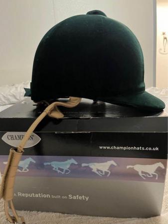 Image 3 of Champion CPX Supreme Riding hat green size 7