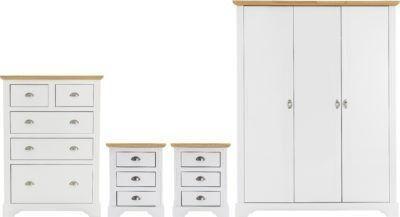 Image 1 of Toledo 3 door wardrobe bedroom set in white/oak