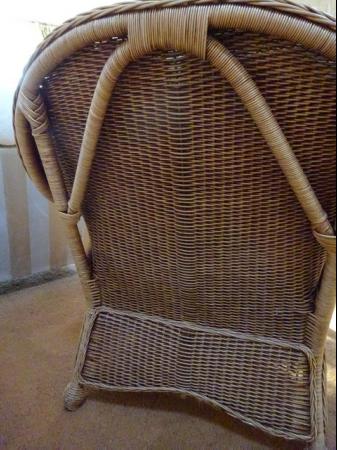 Image 2 of LARGE HIGH BACKED WICKER CHAIR WITH QUALITY CUSHIONS