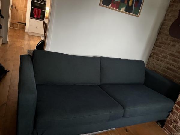 Image 1 of IKEA Karlstad 4 seater sofa - unique colour navy/ green-lime