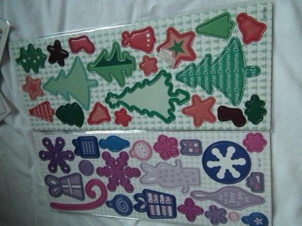 Image 5 of 10 sheets of stickers & 2 sheets Christmas chipboard shapes