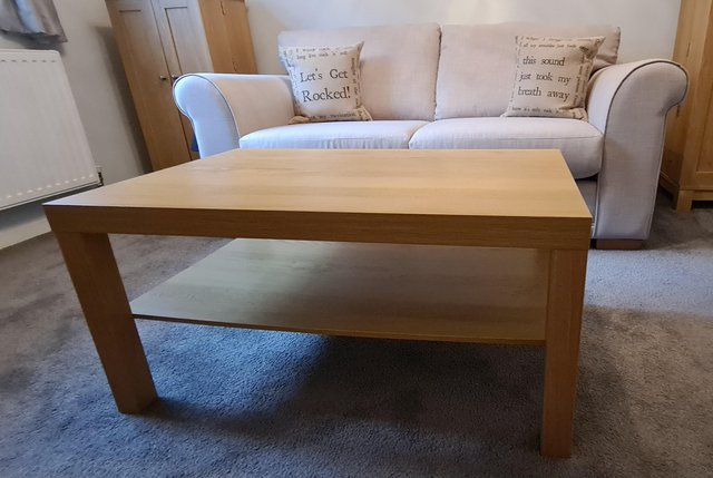 Image 3 of OAK EFFECT COFFEE TABLE WITH UNDERNEATH STORAGE AREA