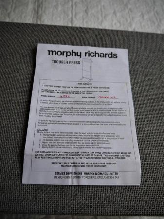 Image 5 of Morphy Richards Ambassador Trouser Press. Mahogany   Finish