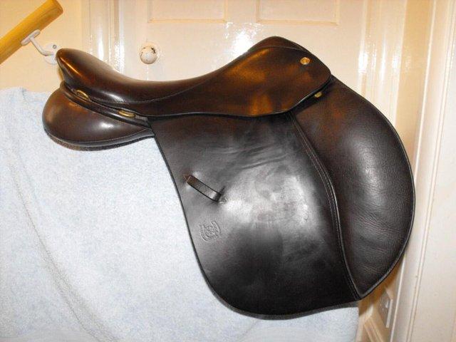 Preview of the first image of Used Symonds Event/Jump saddle, brown Walsall made saddle.