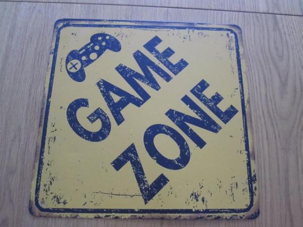 Image 3 of Game zone metal street sign