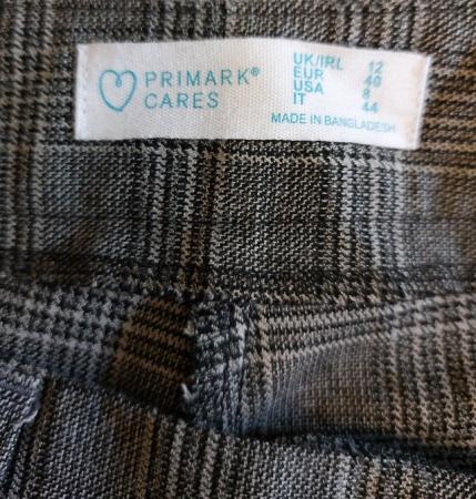 Image 3 of Primark grey checked trousers size 12